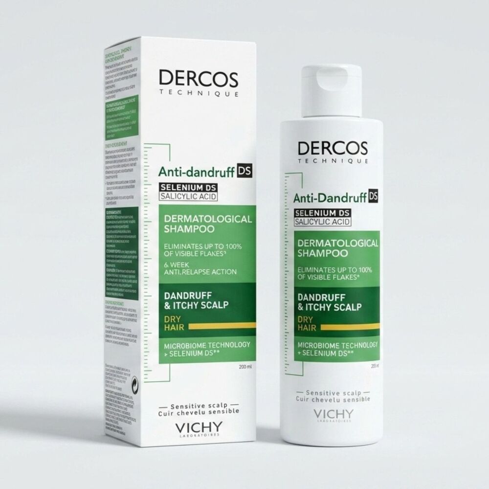 🧴 Vichy Dercos Anti-Dandruff DS Shampoo Dry Hair 200ml Scalp Care